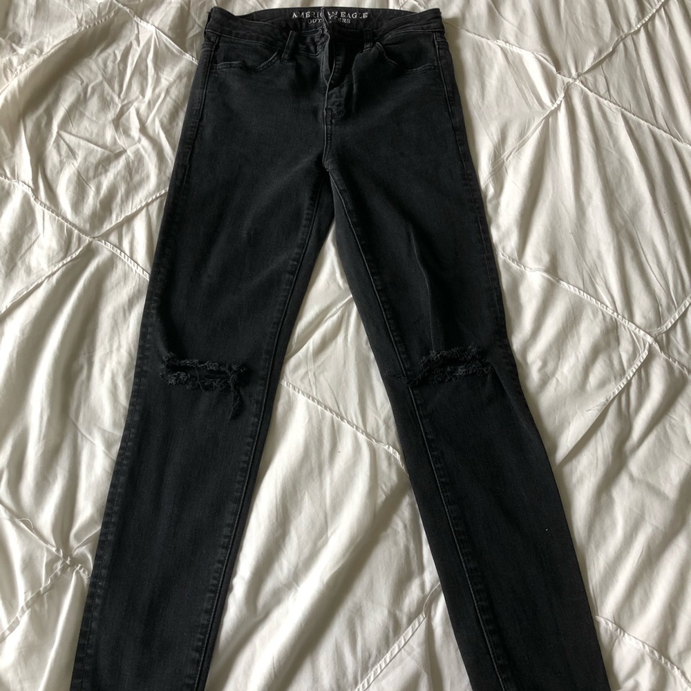 Black Knee Ripped Jeans